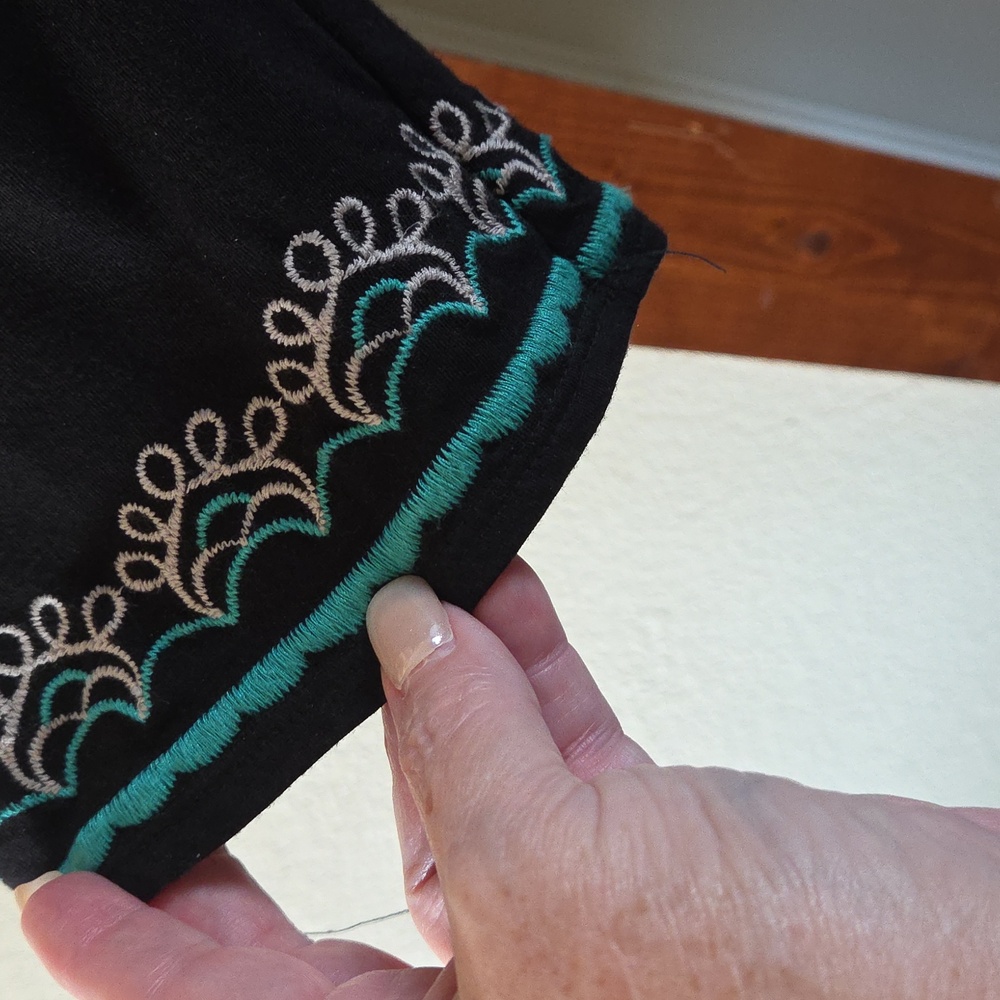 INC International Concepts Black Tunic with Teal Embroidery - Picture 4 of 6
